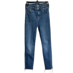 7 For All Mankind Womens Size 25 Dark Blue Ankle Jeans Skinny Double Button
